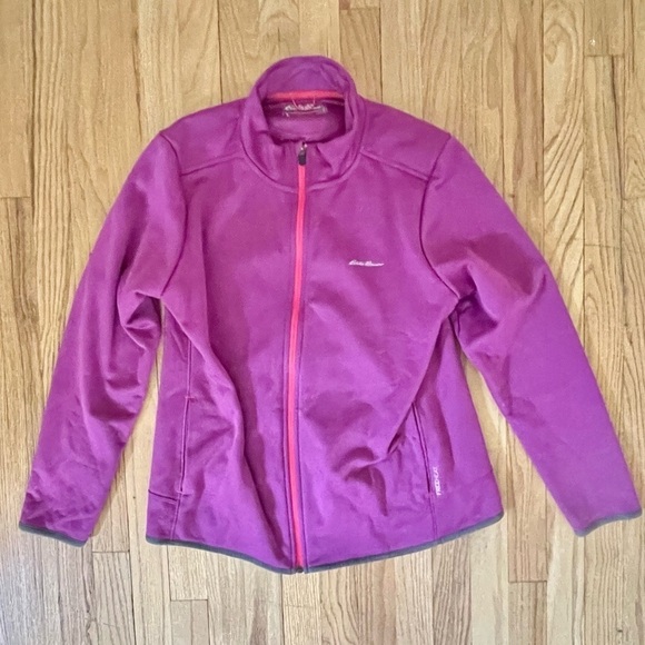 Eddie Bauer Outdoor Sweater, Magenta, Lined Zip-Up Sweater Size XL - Picture 1 of 5